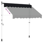 Manuell einziehbare Markise Schwarz 150 cm
