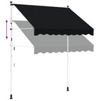 Manuell einziehbare Markise Schwarz 150 cm