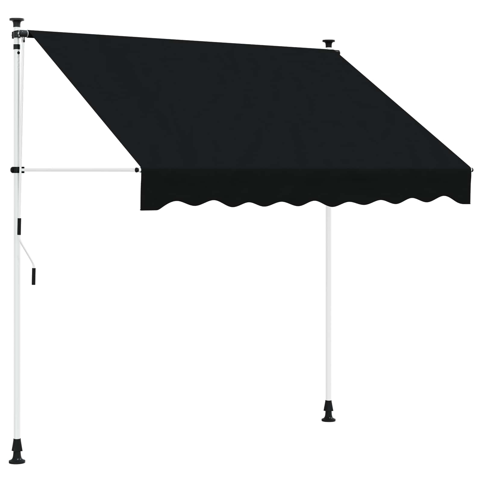 Manuell einziehbare Markise Schwarz 400 cm