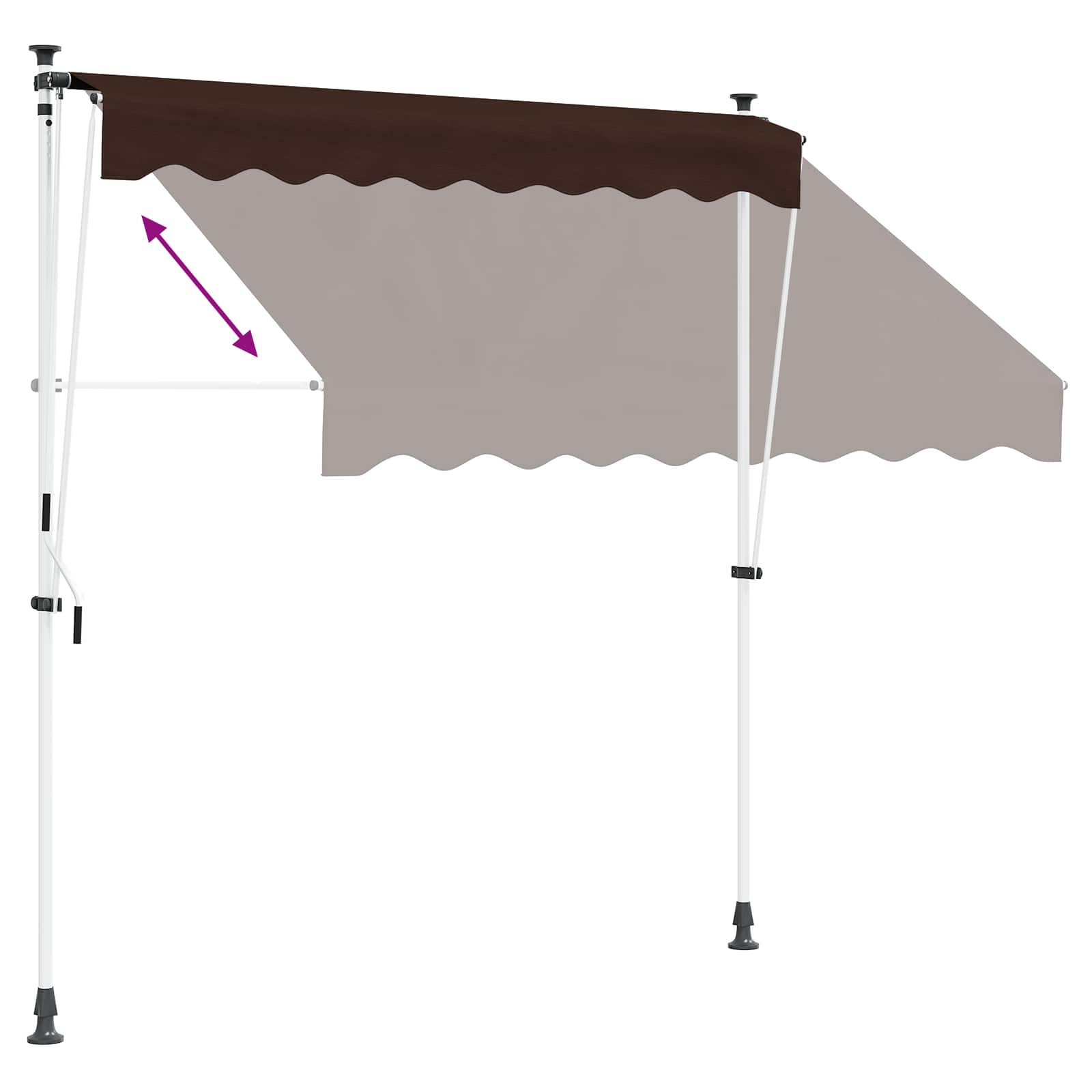 Manuell einziehbare Markise Braun 100 cm
