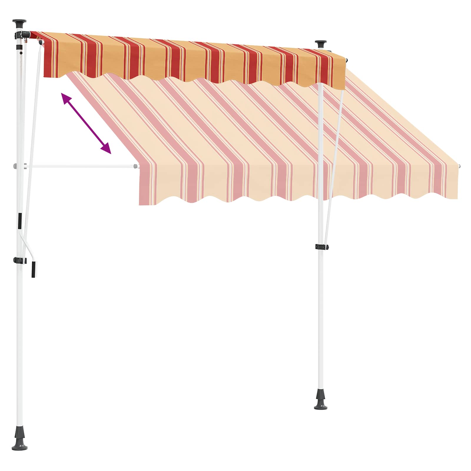 Manuell einziehbare Markise Mehrfarbig 200 x 115 x 300 cm
