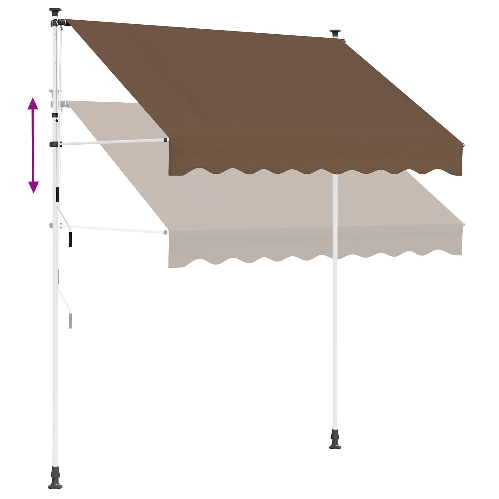 Manuell einziehbare Markise Taupe 150 cm
