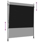 Outdoor Rollo Schwarz 100 x 270 cm