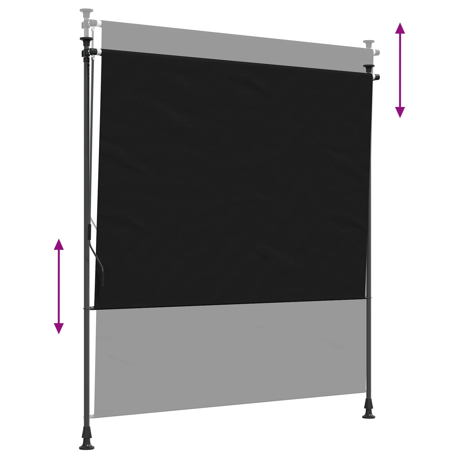 Outdoor Rollo Schwarz 120 x 270 cm