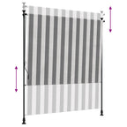 Outdoor Rollo Anthrazit und Weiß 150 x 270 cm