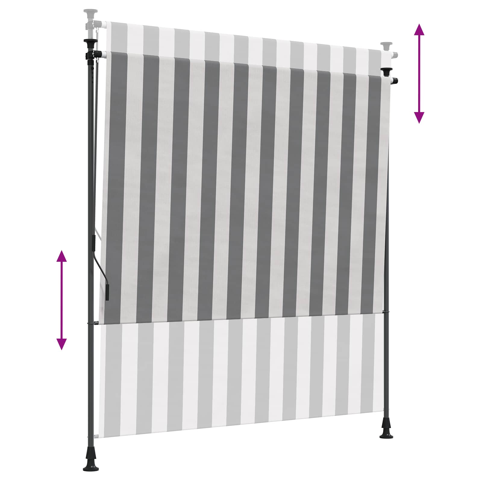 Outdoor Rollo Anthrazit und Weiß 150 x 270 cm