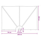 Balkon Sichtschutz 240 x 160 cm Polyester Rechtwinklig Braun