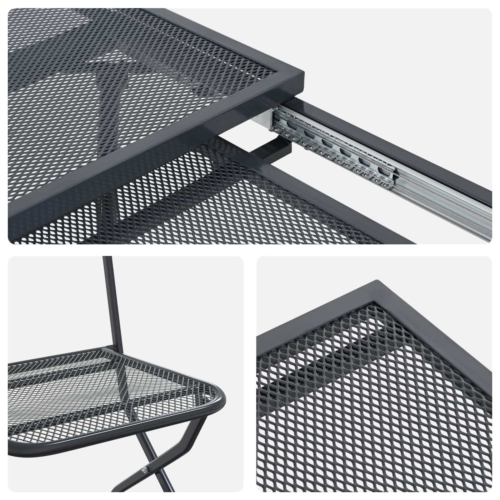 Garten Essgruppe 9 pcs Anthrazit 212 x 90 x 76 cm