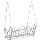 Schaukelbank Stahl 109 x 75 x 59 cm Antik Weiß