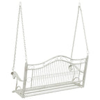 Schaukelbank Stahl 115 x 61 x 63 cm Antik Weiß