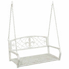 Schaukelbank Stahl 110,5 x 59 x 55 cm Antik Weiß