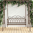 Schaukelbank Stahl 112 x 60 x 126,5 cm Antikbraun