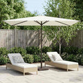 Garten-Sonnenschirm 200 x 300 cm Polyester Rechtwinklig Creme