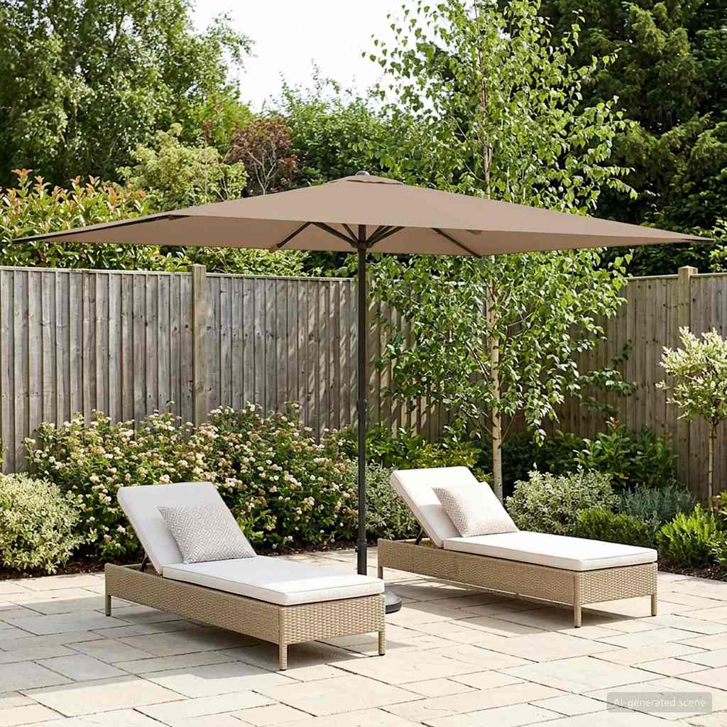 Garten-Sonnenschirm 200 x 300 cm Polyester Rechtwinklig Taupe