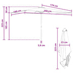 Garten-Sonnenschirm 200 x 300 cm Polyester Rechtwinklig Schwarz