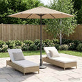 Garten-Sonnenschirm 230 x 230 cm Polyester Rechtwinklig Taupe