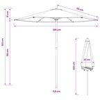 Garten-Sonnenschirm 230 x 230 cm Polyester Rechtwinklig Schwarz