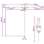 Garten-Sonnenschirm 270 x 270 cm Polyester Rechtwinklig Schwarz