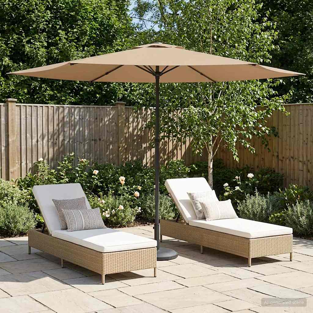 Garten-Sonnenschirm 300 x 300 cm Polyester Rechtwinklig Taupe
