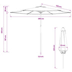 Garten-Sonnenschirm 300 x 300 cm Polyester Rechtwinklig Taupe