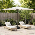 Garten-Sonnenschirm 200 x 300 cm Polyester Rechtwinklig Creme