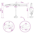 Garten-Sonnenschirm 200 x 300 cm Polyester Rechtwinklig Schwarz