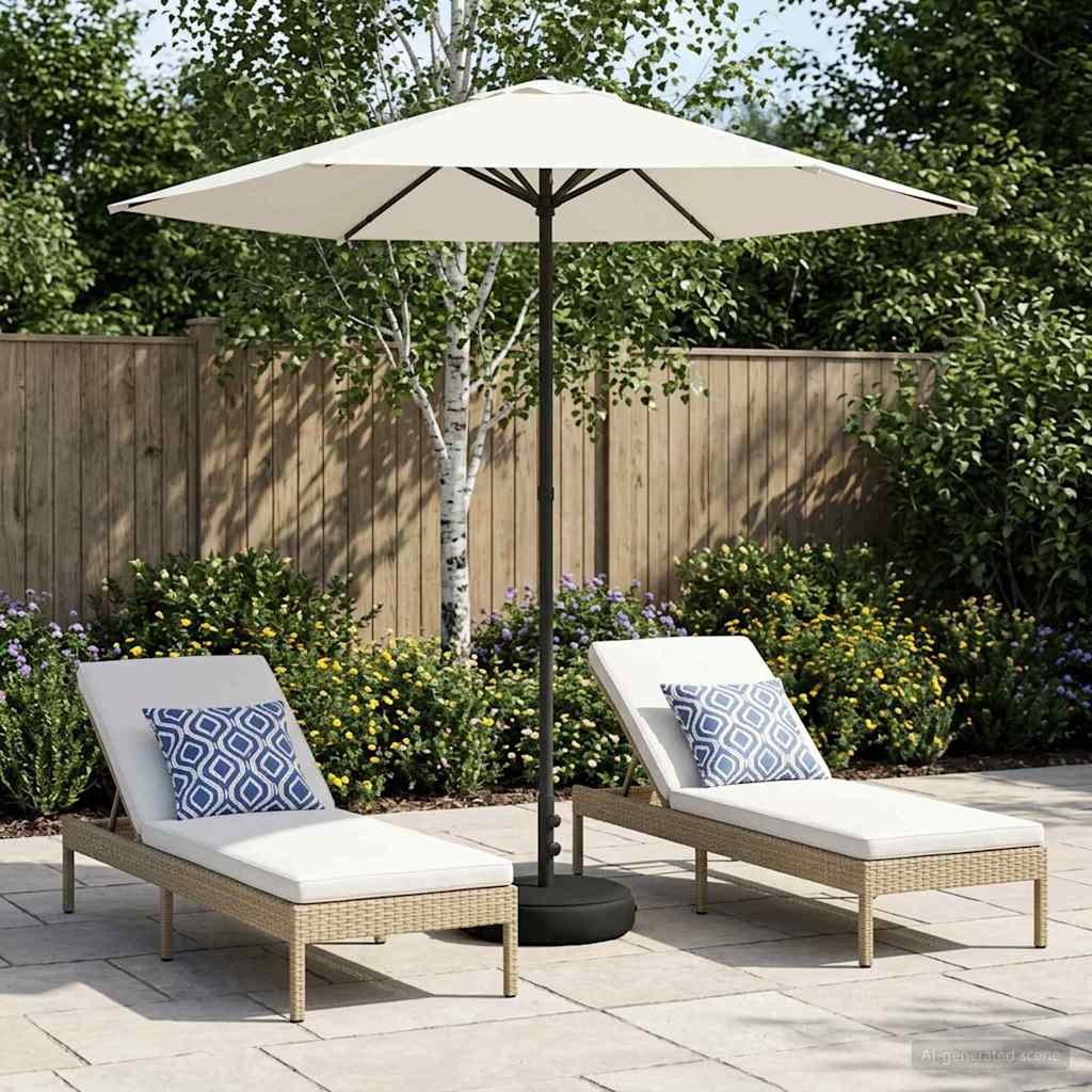Garten-Sonnenschirm 230 x 230 cm Polyester Rechtwinklig Creme