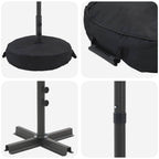 Garten-Sonnenschirm 230 x 230 cm Polyester Rechtwinklig Schwarz