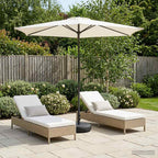 Garten-Sonnenschirm 270 x 270 cm Polyester Rechtwinklig Creme