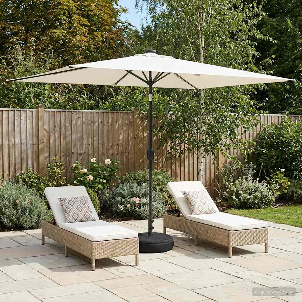 Garten Sonnenschirm mit LED-Lichtern 200 x 300 cm Polyester