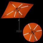 Garten Sonnenschirm mit LED-Lichtern 200 x 300 cm Polyester