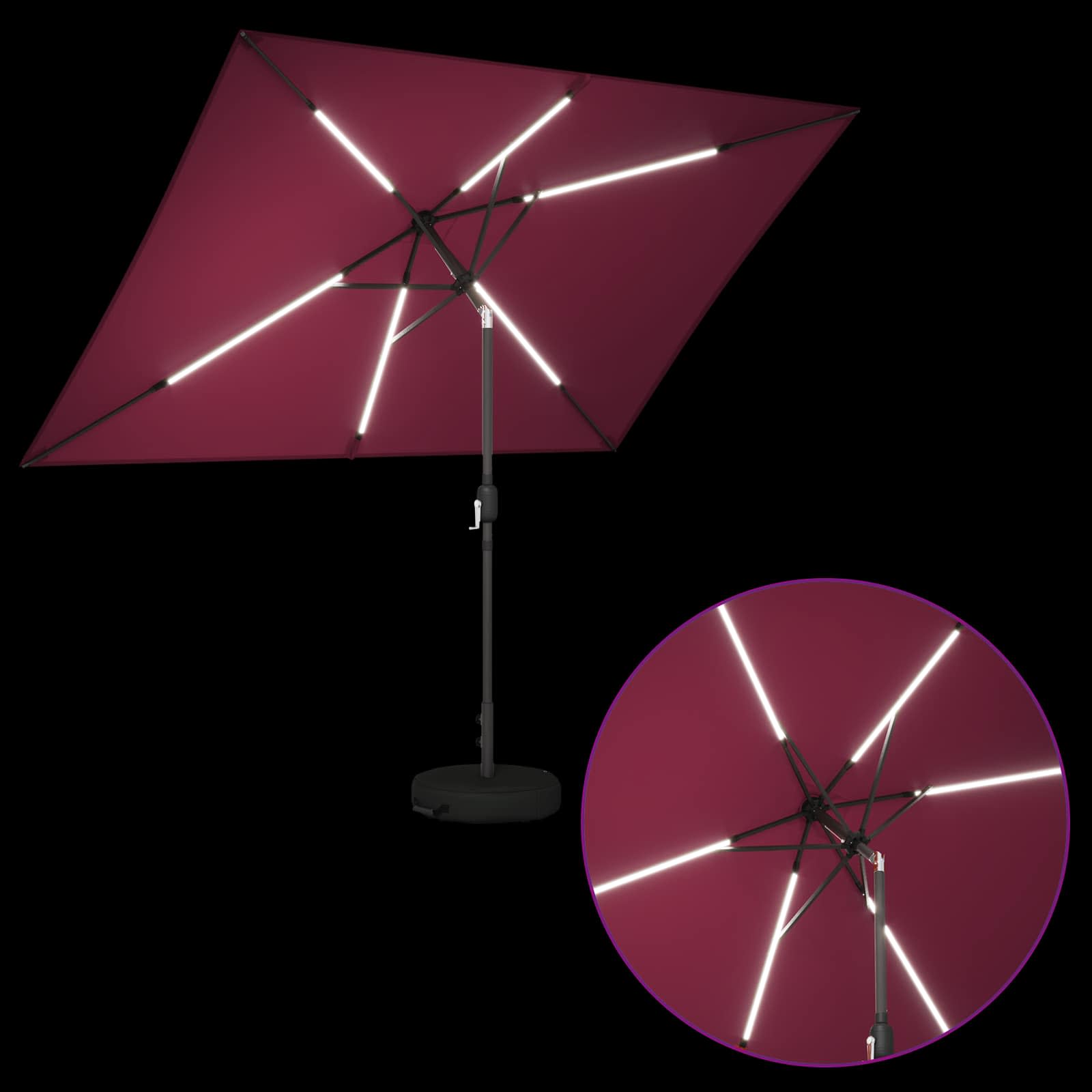 Garten Sonnenschirm mit LED-Lichtern 200 x 300 cm Polyester