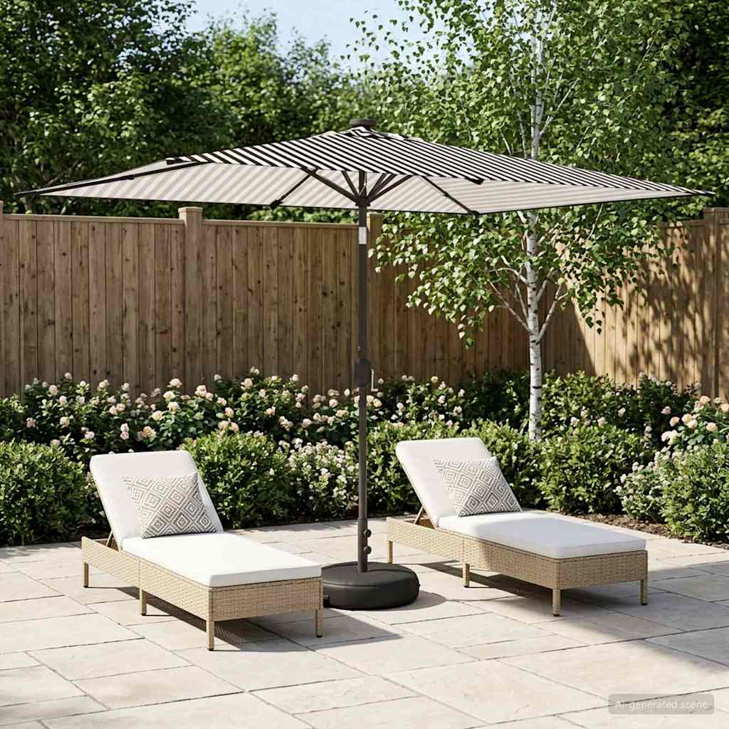 Garten Sonnenschirm mit LED-Lichtern 200 x 300 cm Polyester