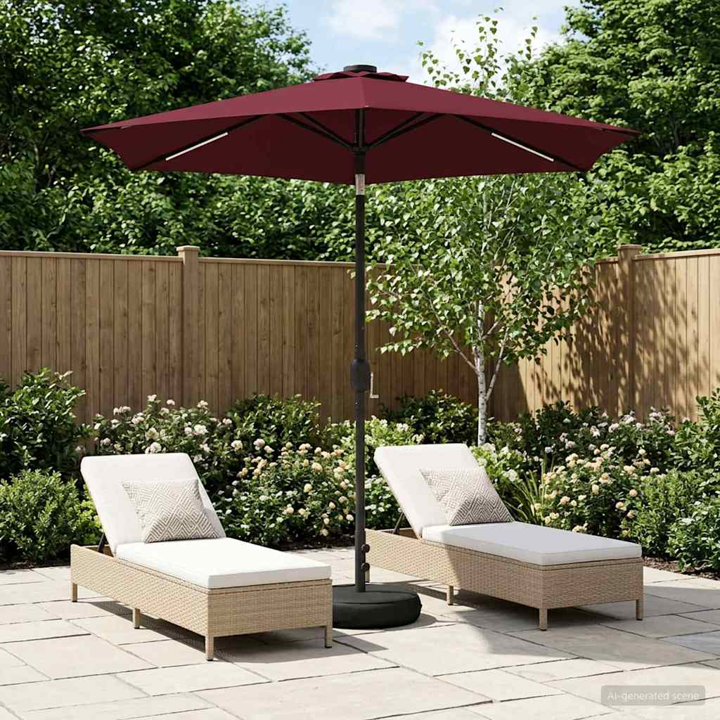 Garten Sonnenschirm mit LED-Lichtern 230 x 230 cm Polyester