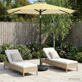 Garten Sonnenschirm mit LED-Lichtern 230 x 230 cm Polyester
