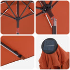 Garten Sonnenschirm mit LED-Lichtern 270 x 270 cm Polyester