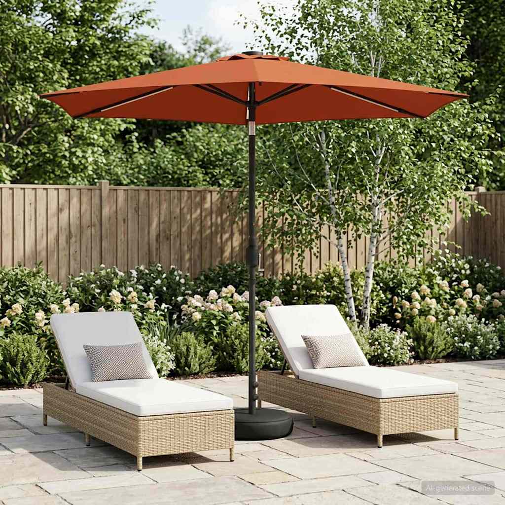 Garten Sonnenschirm mit LED-Lichtern 270 x 270 cm Polyester
