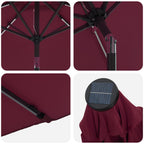 Garten Sonnenschirm mit LED-Lichtern 270 x 270 cm Polyester