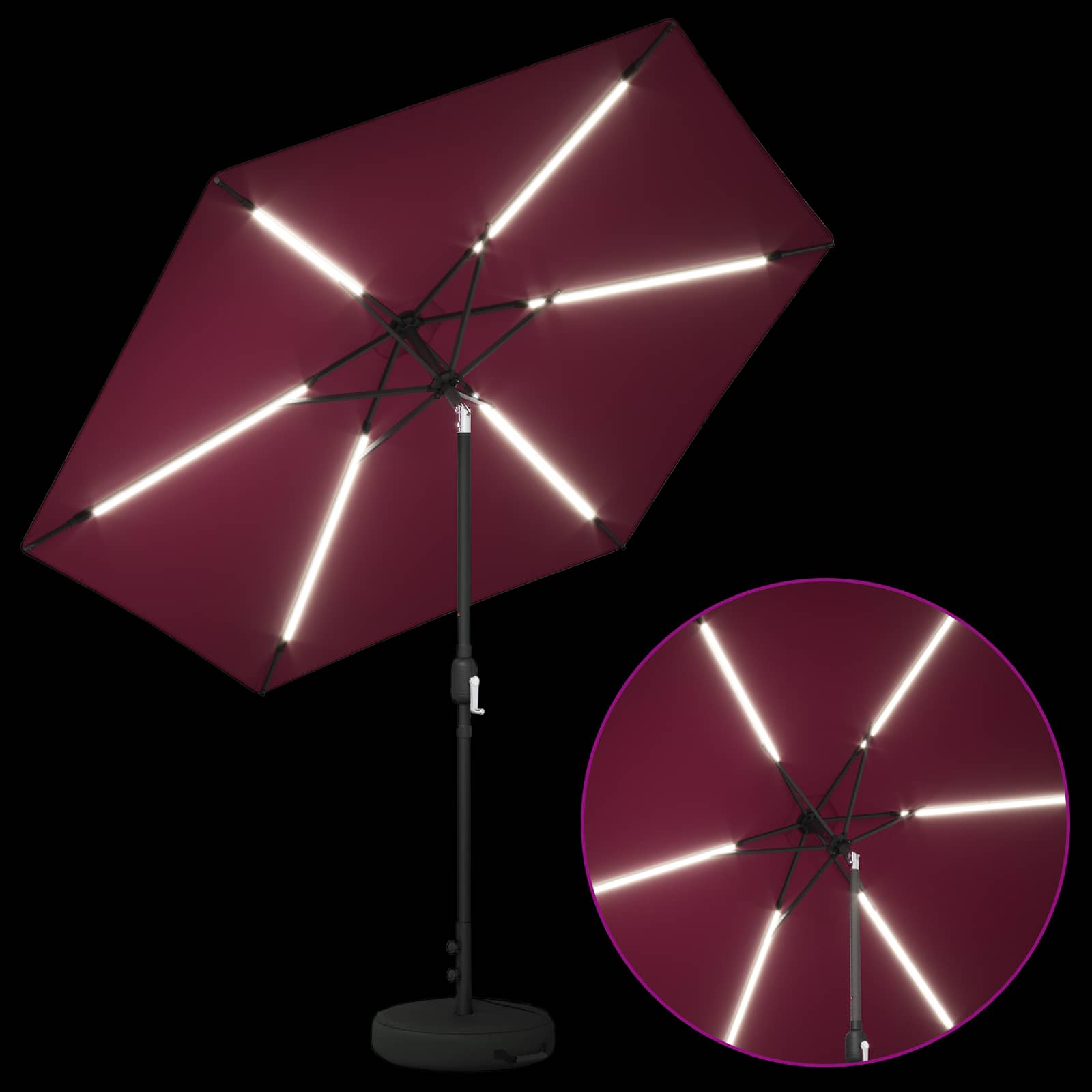 Garten Sonnenschirm mit LED-Lichtern 270 x 270 cm Polyester