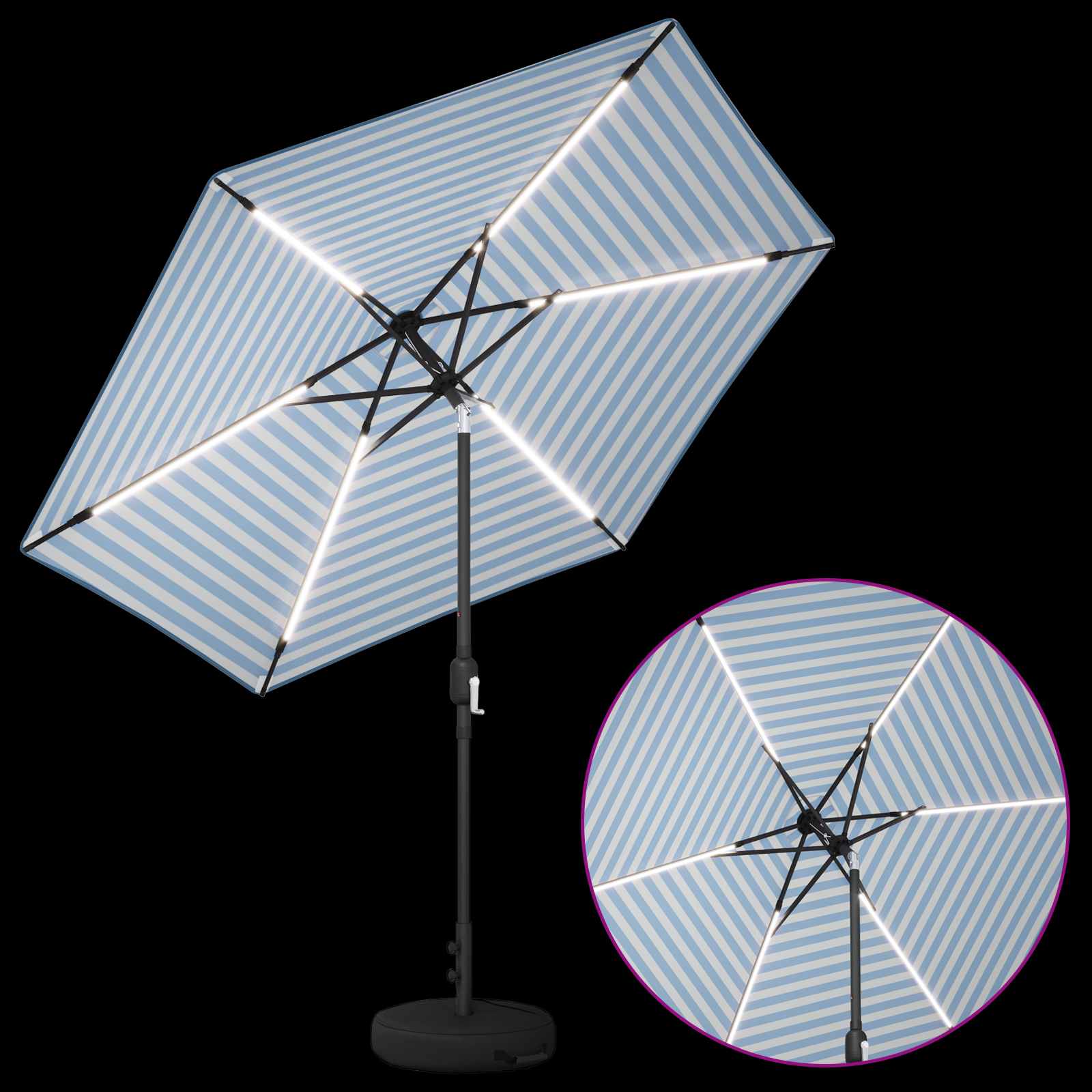 Garten Sonnenschirm mit LED-Lichtern 270 x 270 cm Polyester