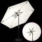 Garten Sonnenschirm mit LED-Lichtern 300 x 300 cm Polyester