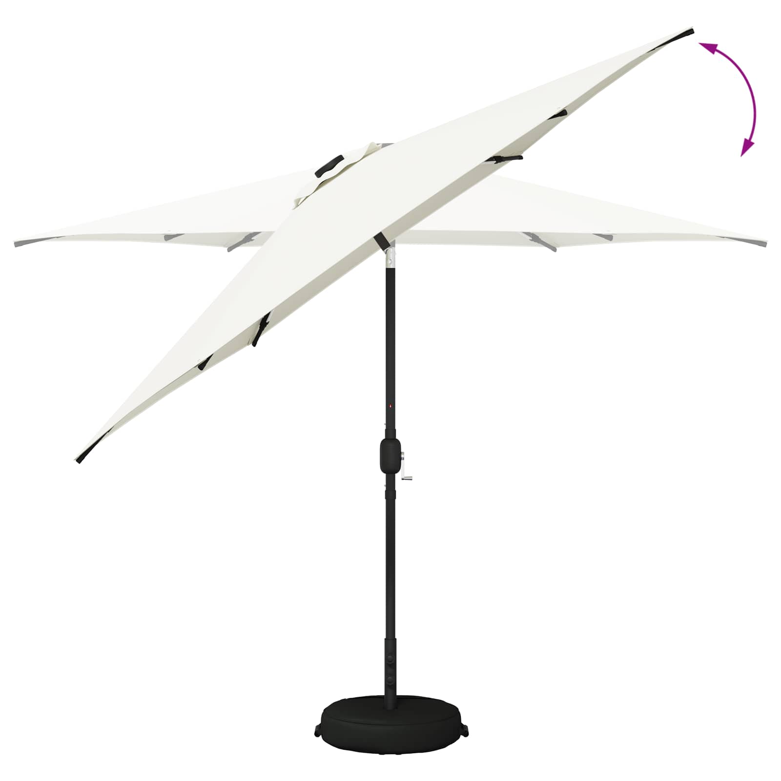 Garten Sonnenschirm mit LED-Lichtern 300 x 300 cm Polyester