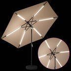 Garten Sonnenschirm mit LED-Lichtern 300 x 300 cm Polyester