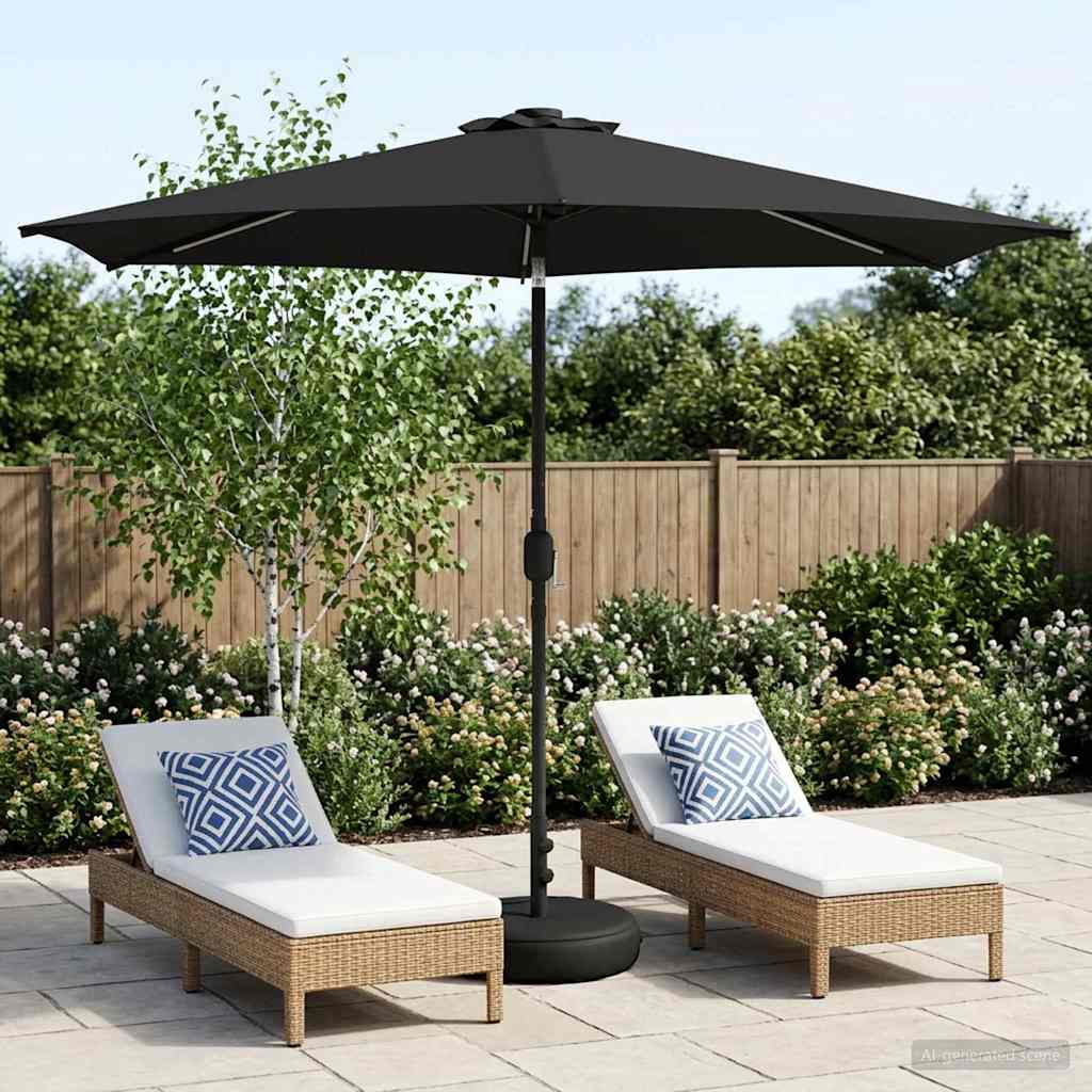 Garten Sonnenschirm mit LED-Lichtern 300 x 300 cm Polyester