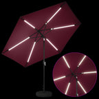 Garten Sonnenschirm mit LED-Lichtern 300 x 300 cm Polyester
