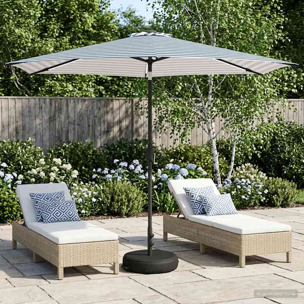 Garten Sonnenschirm mit LED-Lichtern 300 x 300 cm Polyester