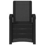 Liegesessel Garten Rattan-Optik Anthrazit PP