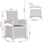 Liegesessel Garten Rattan-Optik Anthrazit PP