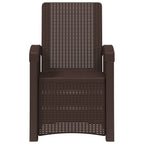 Liegesessel Garten Rattan-Optik Braun PP