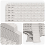 Garten-Liegesessel Rattan-Optik Weiß PP